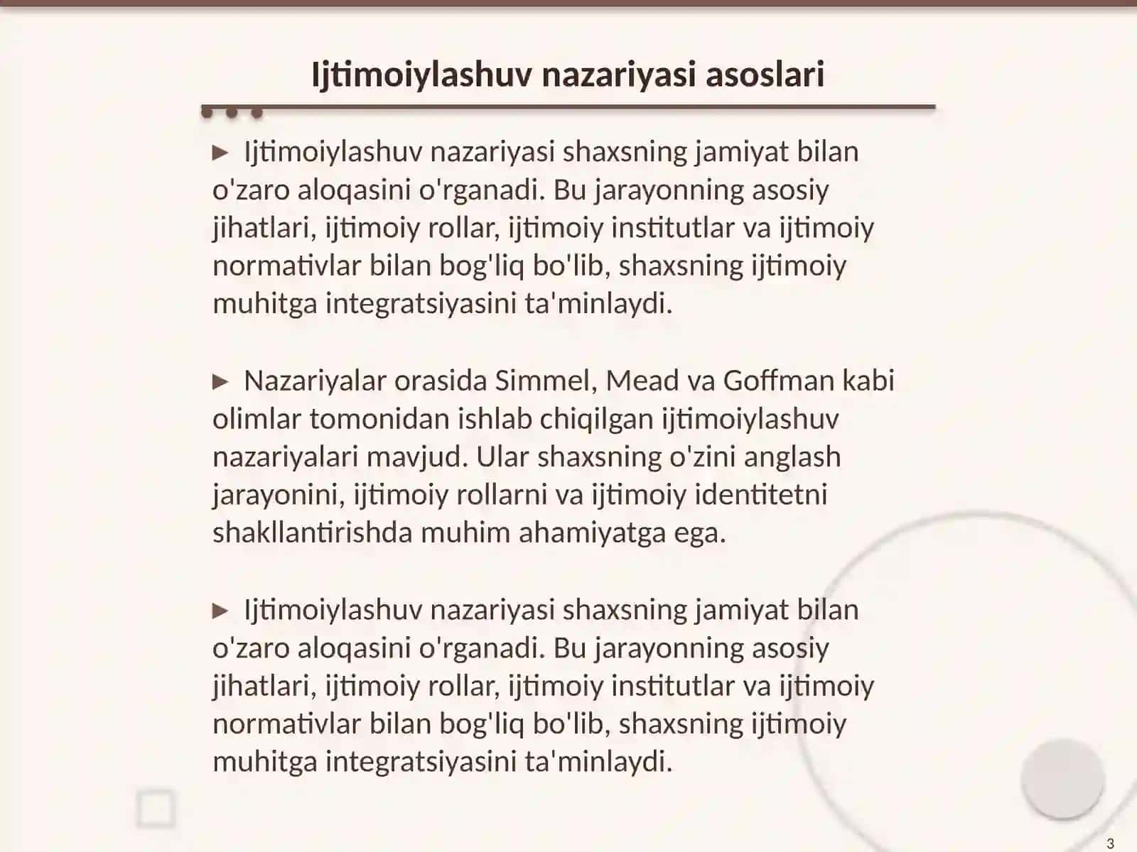 Shaxs ijtimoiylashuvining nazariy va amaliy masalalari 3