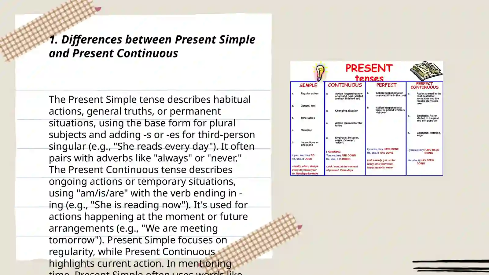 Present simple and present continuous 3