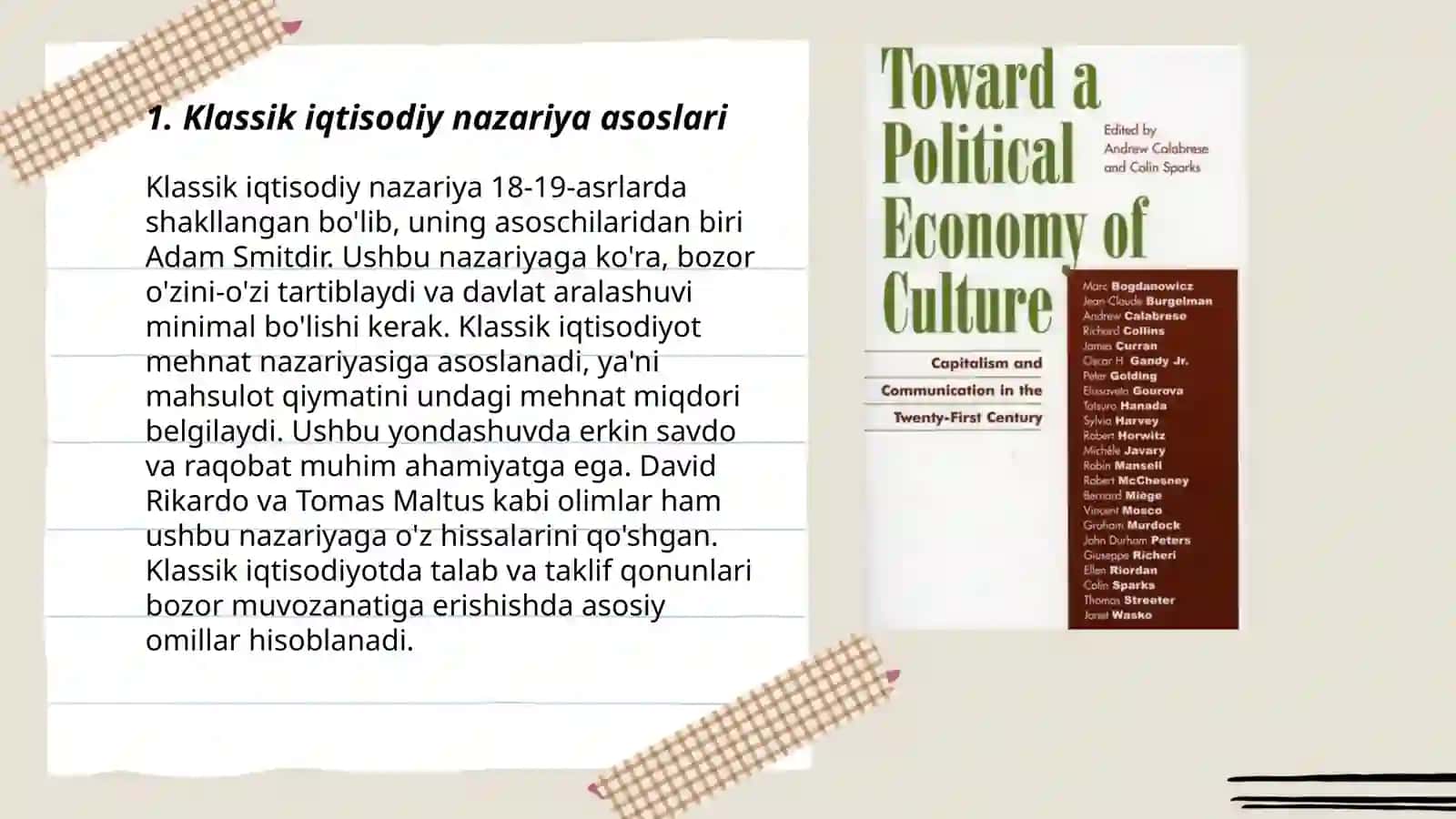 Klassik iqtisodchilarning iqtisodiy muvozanat nazariyasini hususiyatlari 3