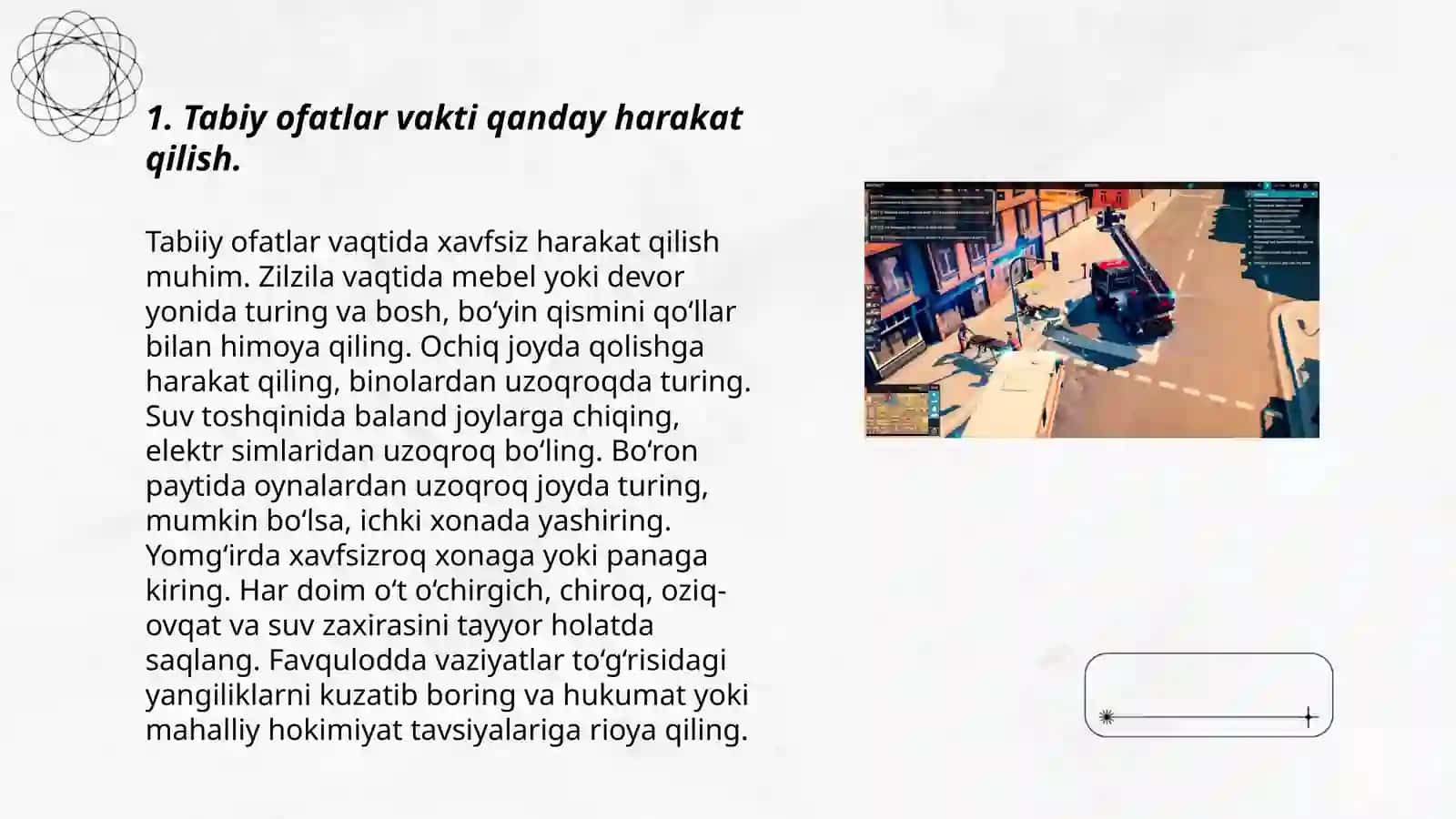 Tabiy ofatlar vakti qanday harakat qilish 3