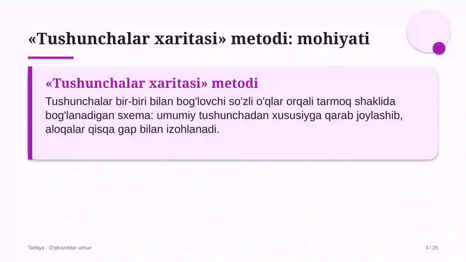 tarbiya darslarida tushunchalar xaritasi metodidan foydalanish 1770 3
