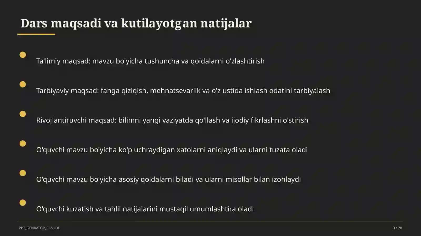 Blum taksonomiyasi va o'quv maqsadlari 3