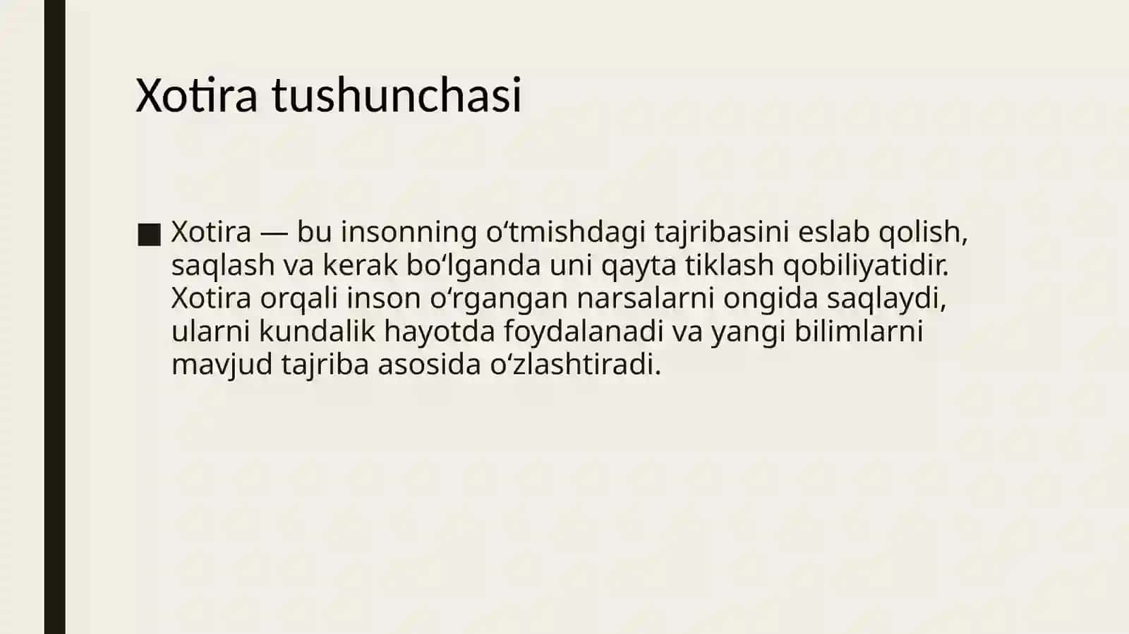 Xotira jarayonlari va turlari 3