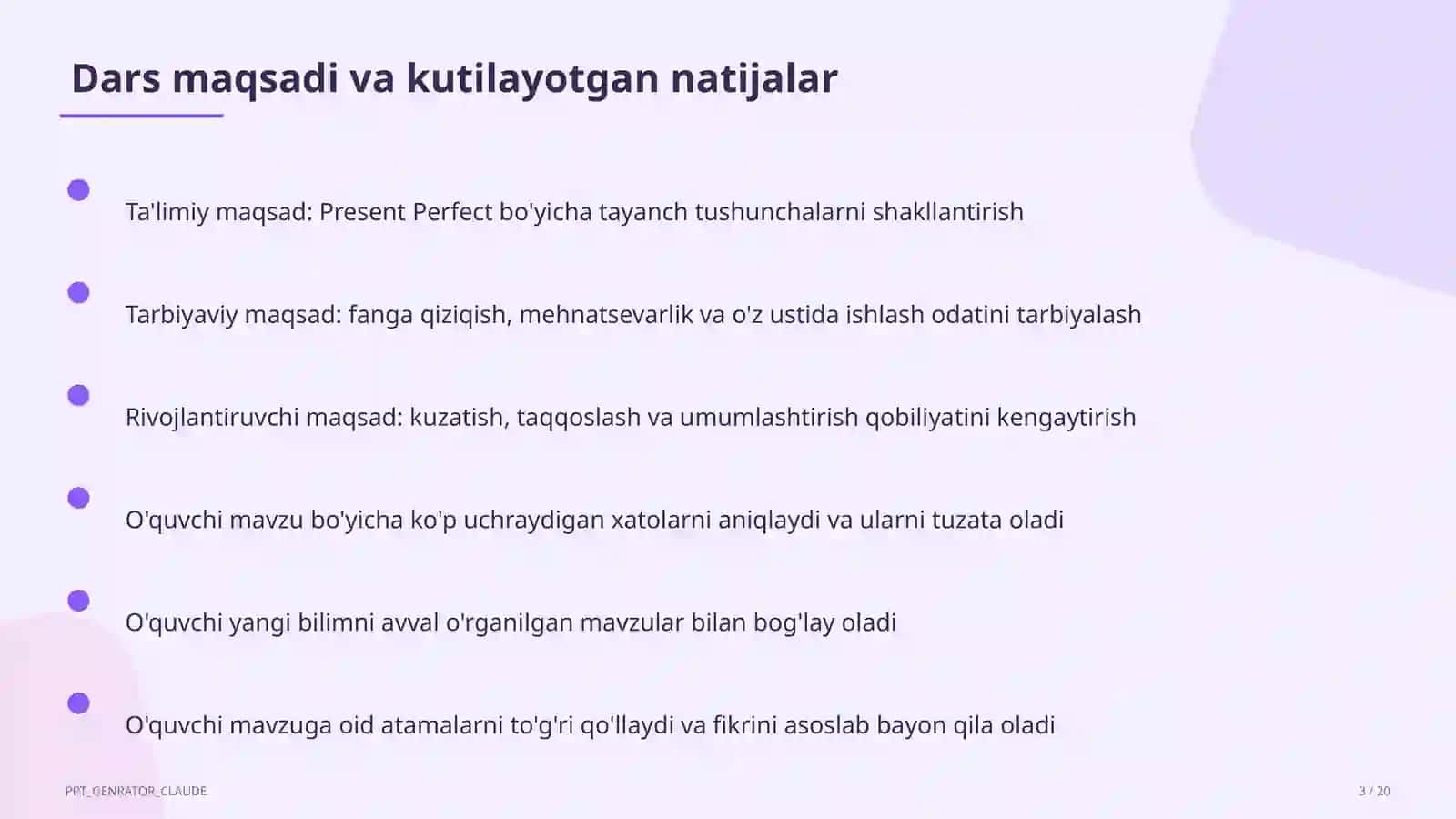 Present Perfect (8-sinf) 3