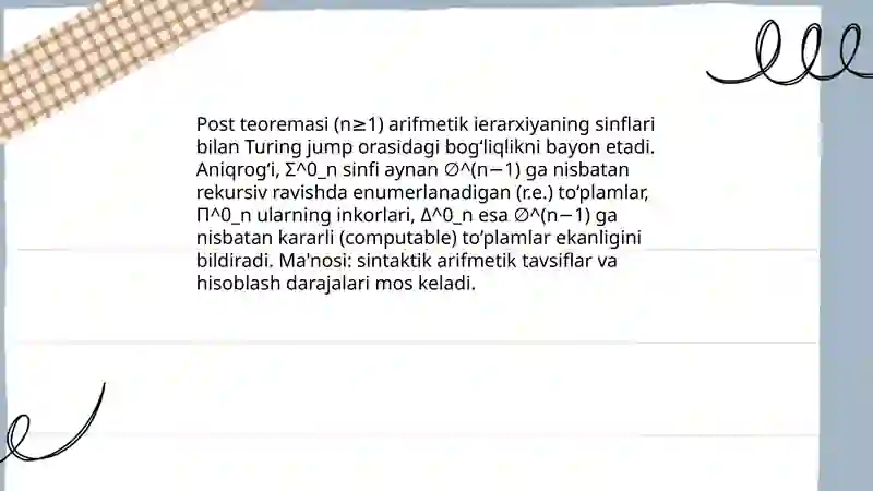 Post teoremasi natijalari 3