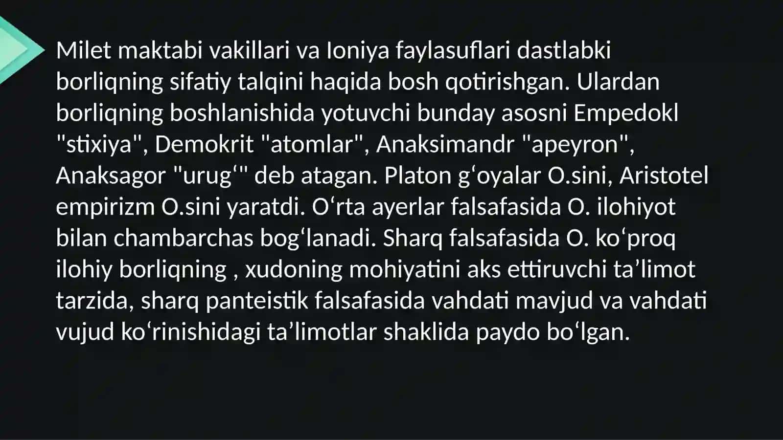 Ontologik va munosabatdosh kategoriyalarning uyg’unligi 3