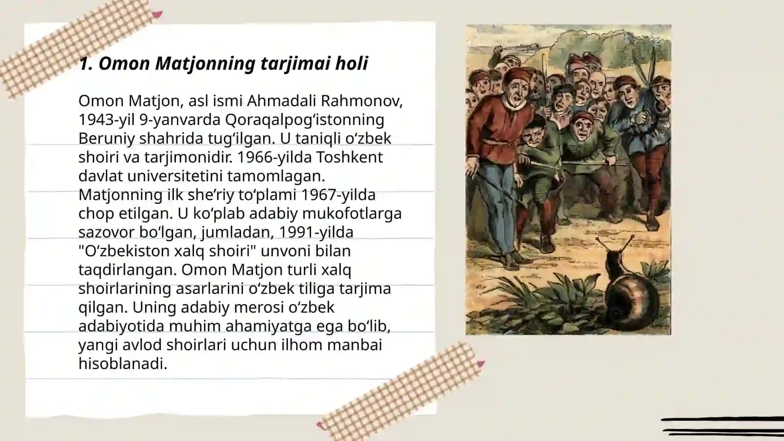Omon Matjon hayoti va ijodi 3