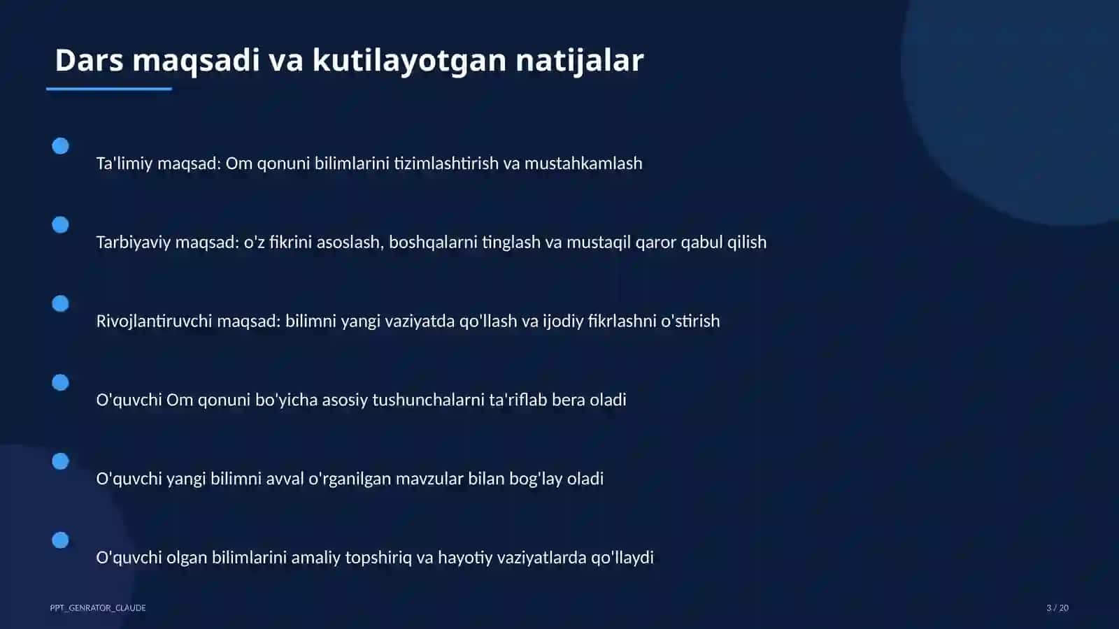 Om qonuni (8-sinf) 3