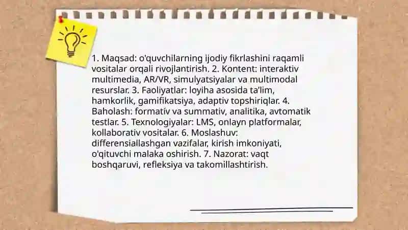 Kreativ òqitish faoliyatini tashkil etishda raqamli texnologiyalar 3