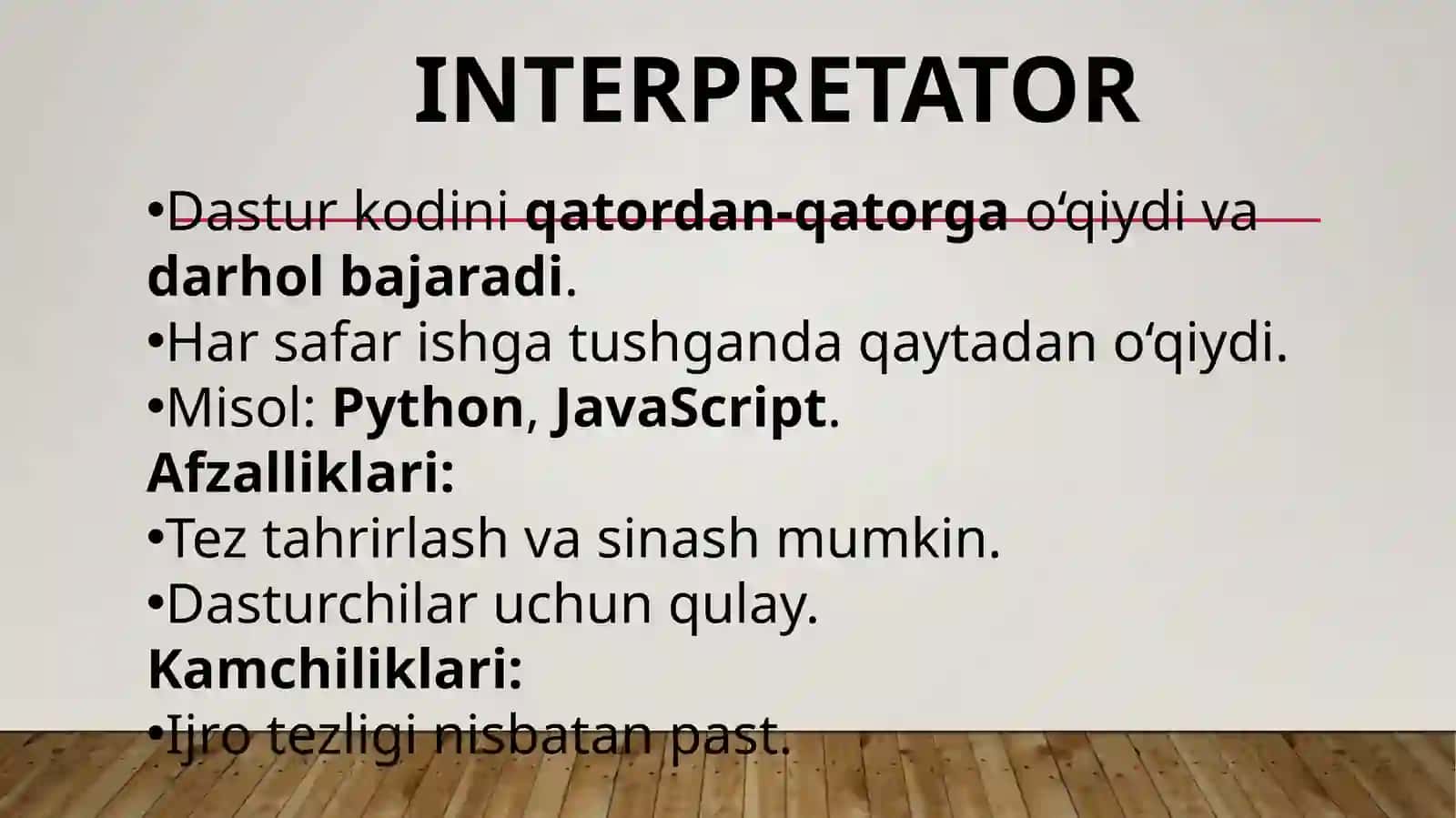 Interpretatorlar va kompilyatorlar 3