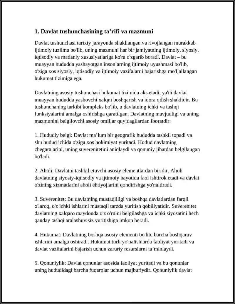 DAVLAT TUSHUNCHASI, MOHIYATI VA BELGILARI 3