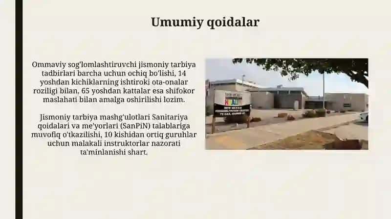 Aholi turar joylarda ommaviy sog‘lomlashtirish jismoniy tarbiyasini tashkil etish 3