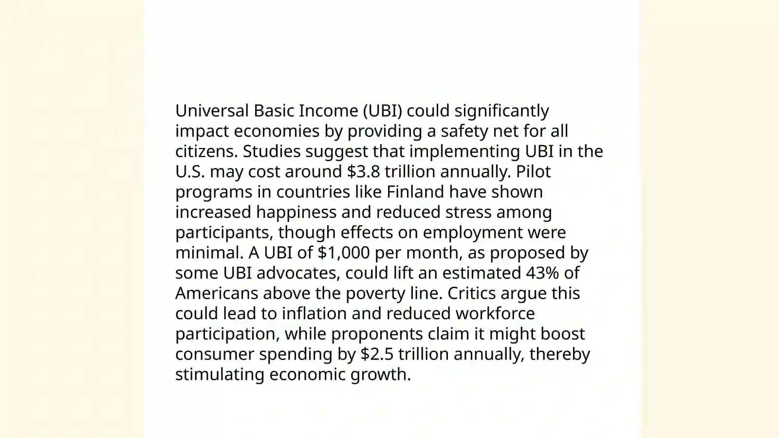 universal basic income:pros and cons 3