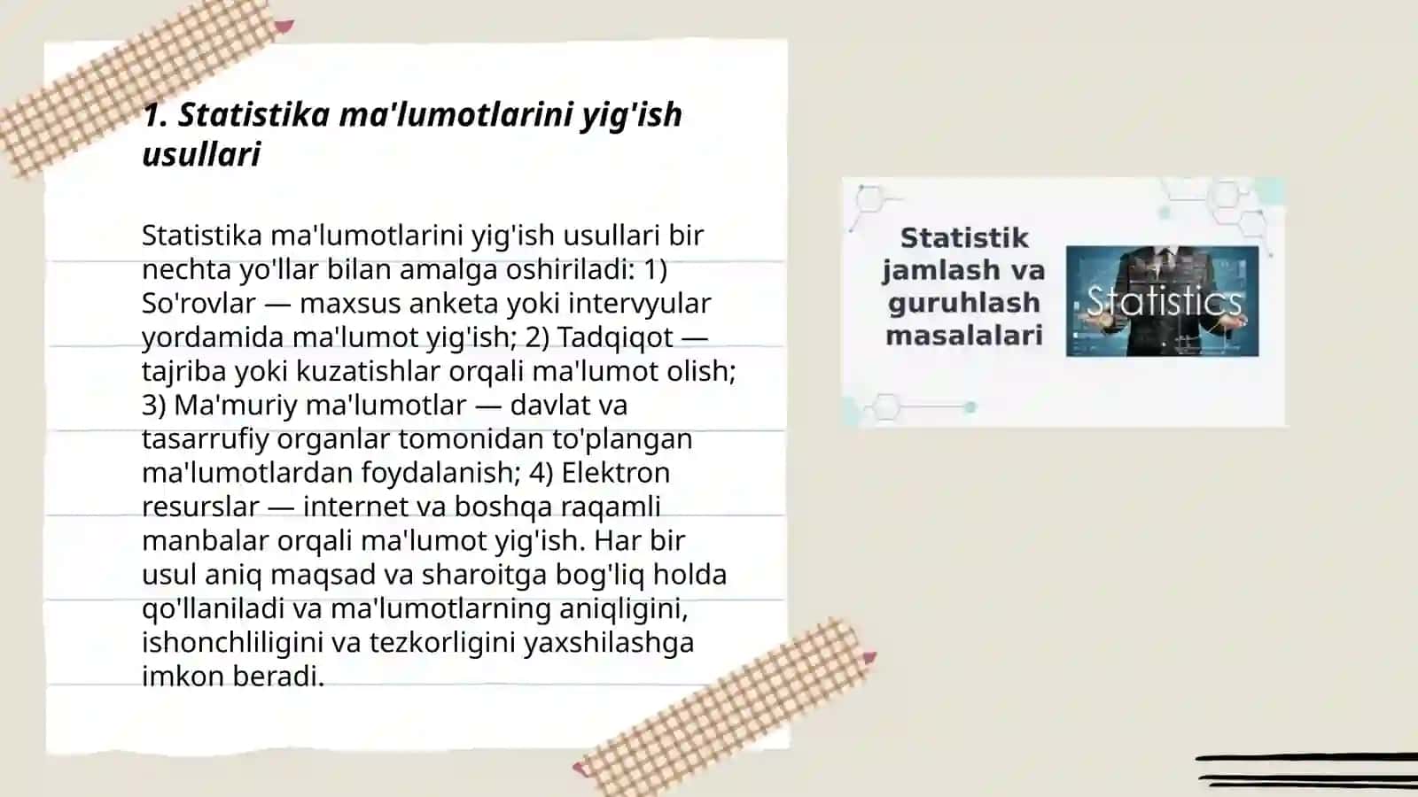 Statistika Ma'lumotlari Yig'ish Usullari 3