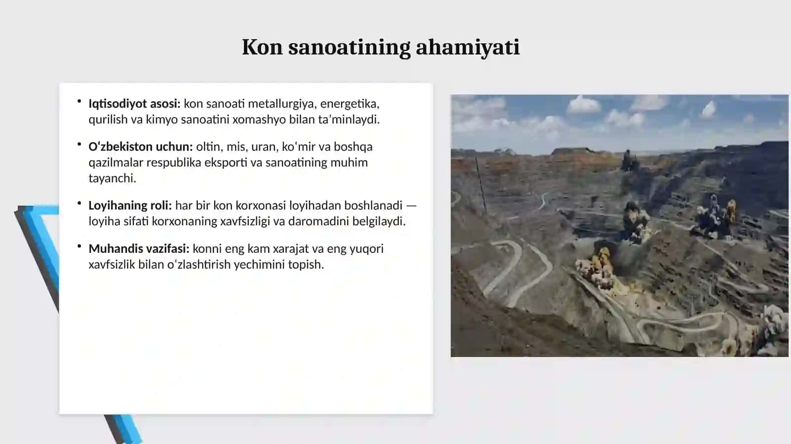 Konchilik korxonalarini loyihalash fanining maqsadivavazifalari 3