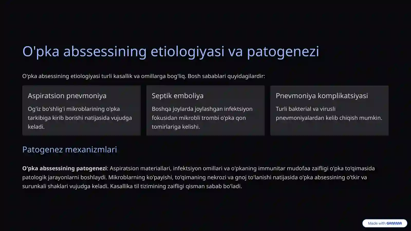 O'pkada bo'shliq sindromi 3