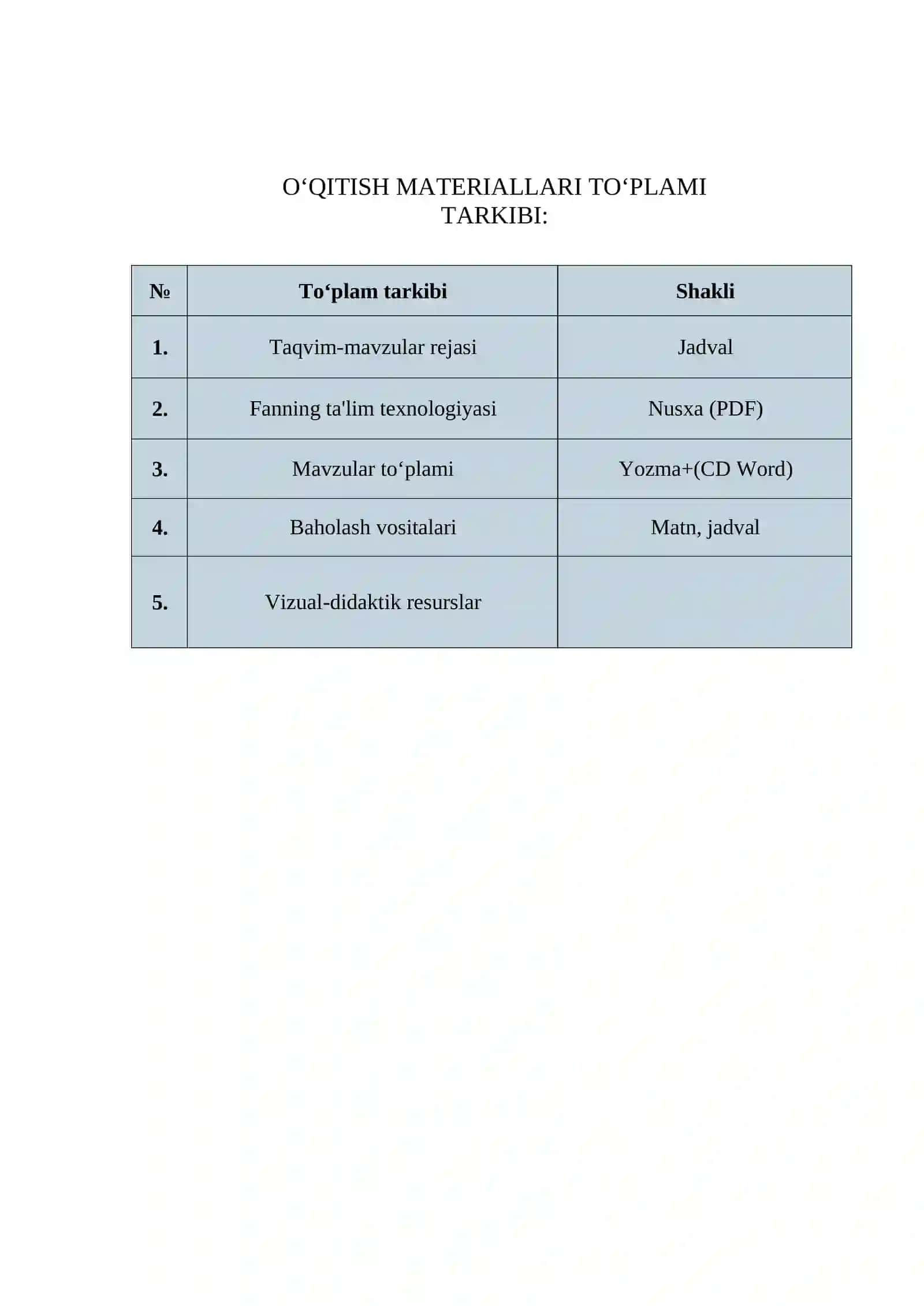 TASHISHNI TASHKIL ETISH FANIDAN O‘QITISH MATERIALLARI 3