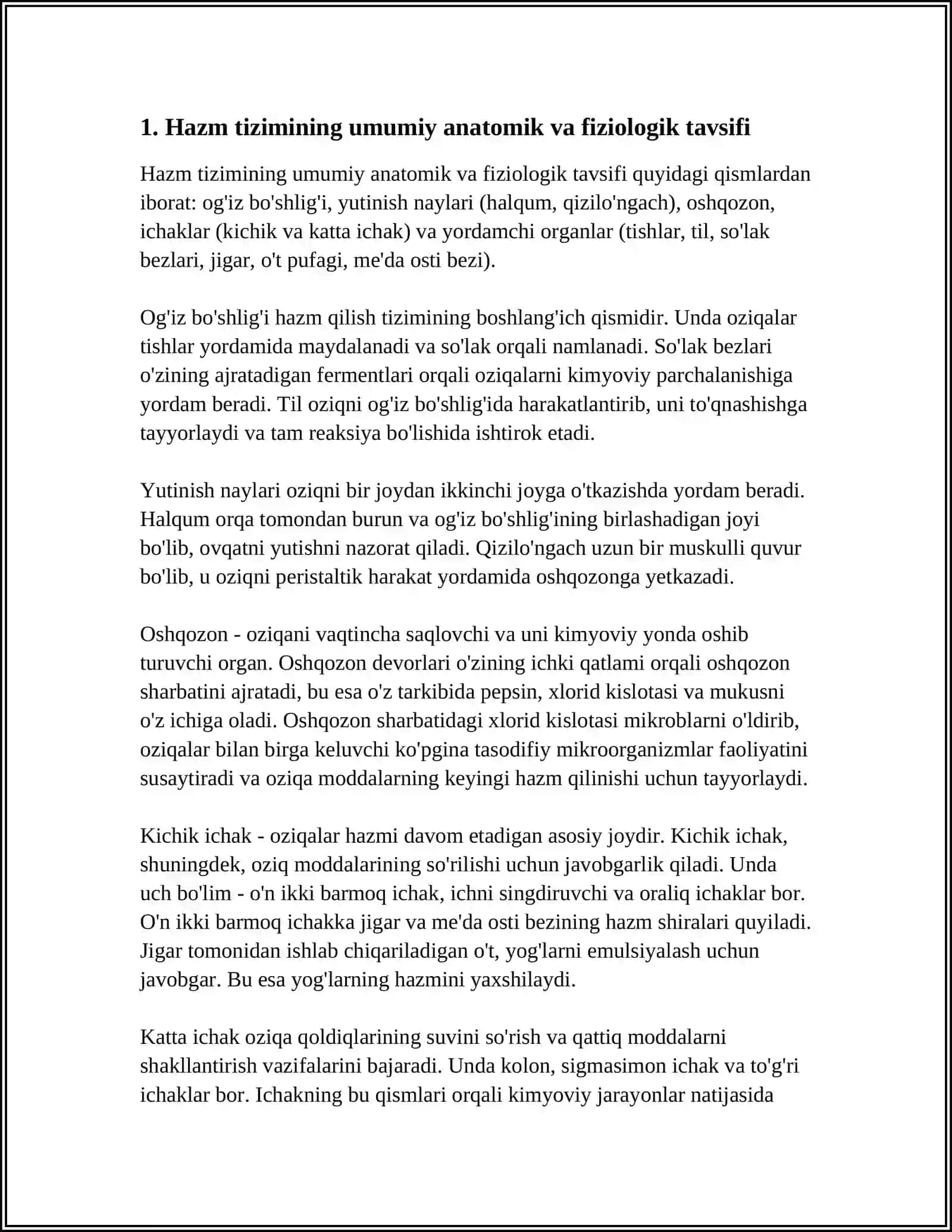 HAZM QILISH SISTEMASINING ANOTOMIK FIZIOLOGIK XUSUSIYATLARI 3
