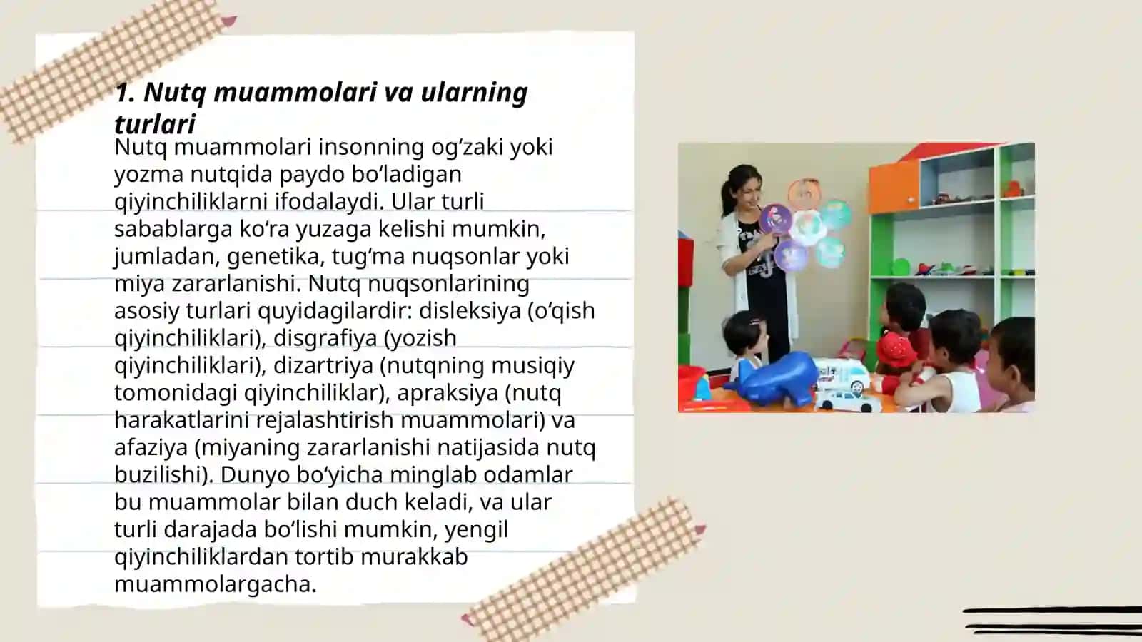 Nutq kamchiligiga ega bo'lgan bolalarni maktabga tayyorlash fanining maqsad va vazifalari 3