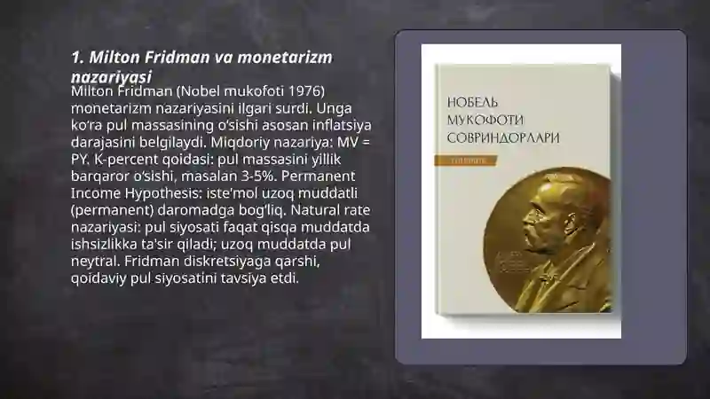 Milton Fridman va monetarizm nazariyasi 3