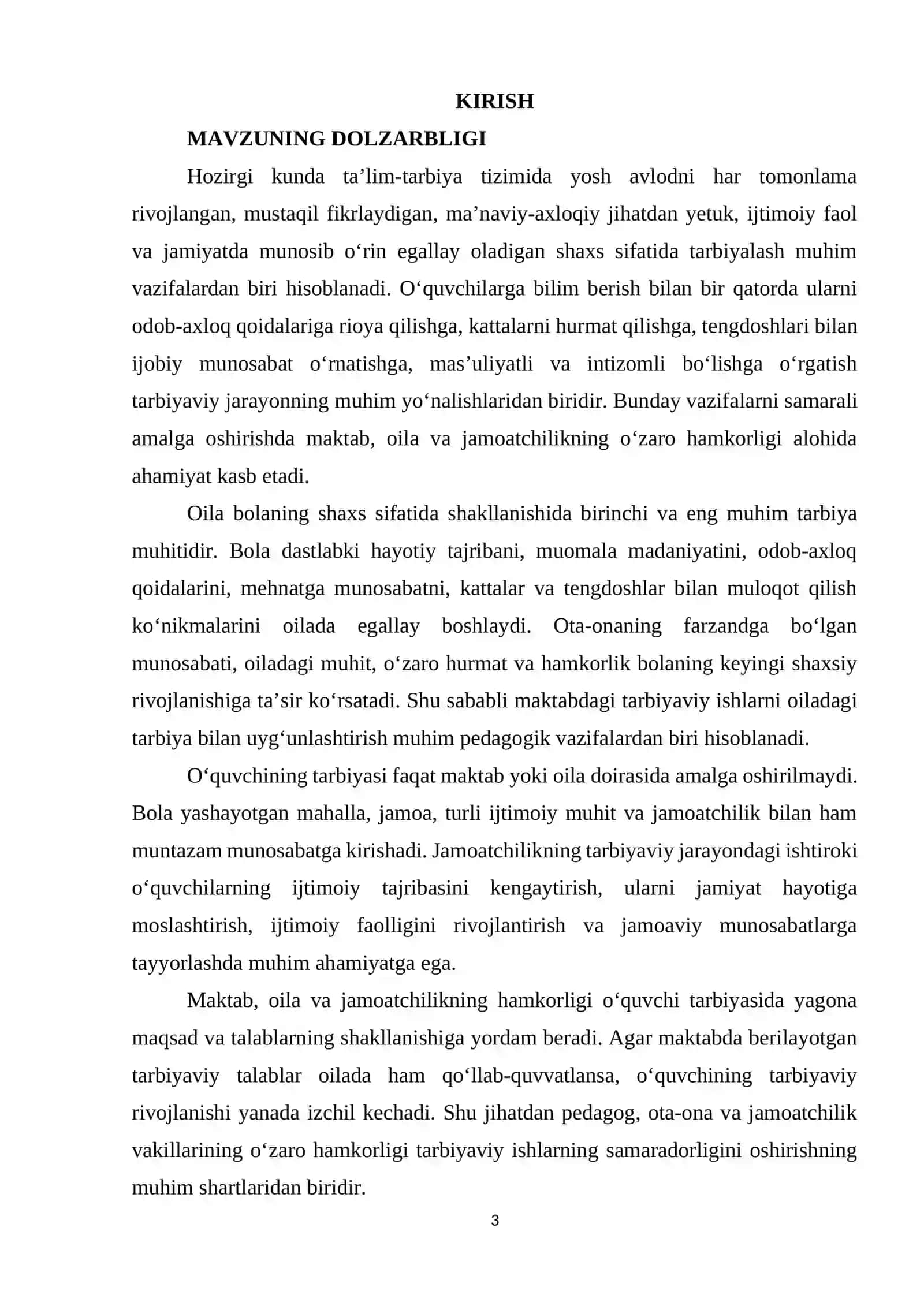 Oila va jamoatchilik bilan olib boriladigan tarbiyaviy ishlar metodikasi 3