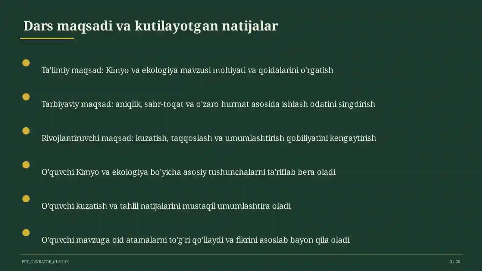Kimyo va ekologiya (11-sinf) 3
