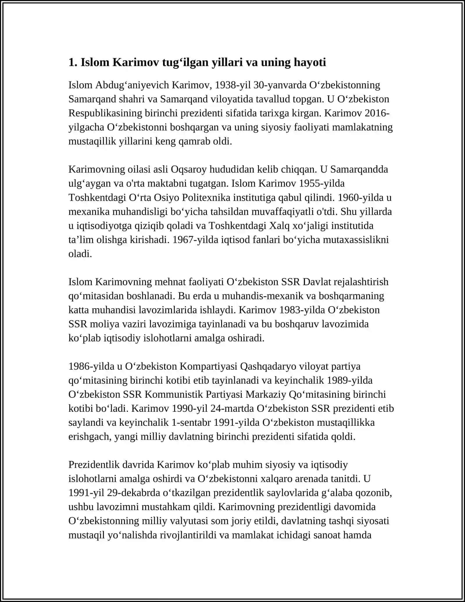 ISLOM KARIMOV ASARLARI O‘ZBEKISTONNING ENG YANGI TARIXINI O‘RGANISHDA MUHIM MANBA 3