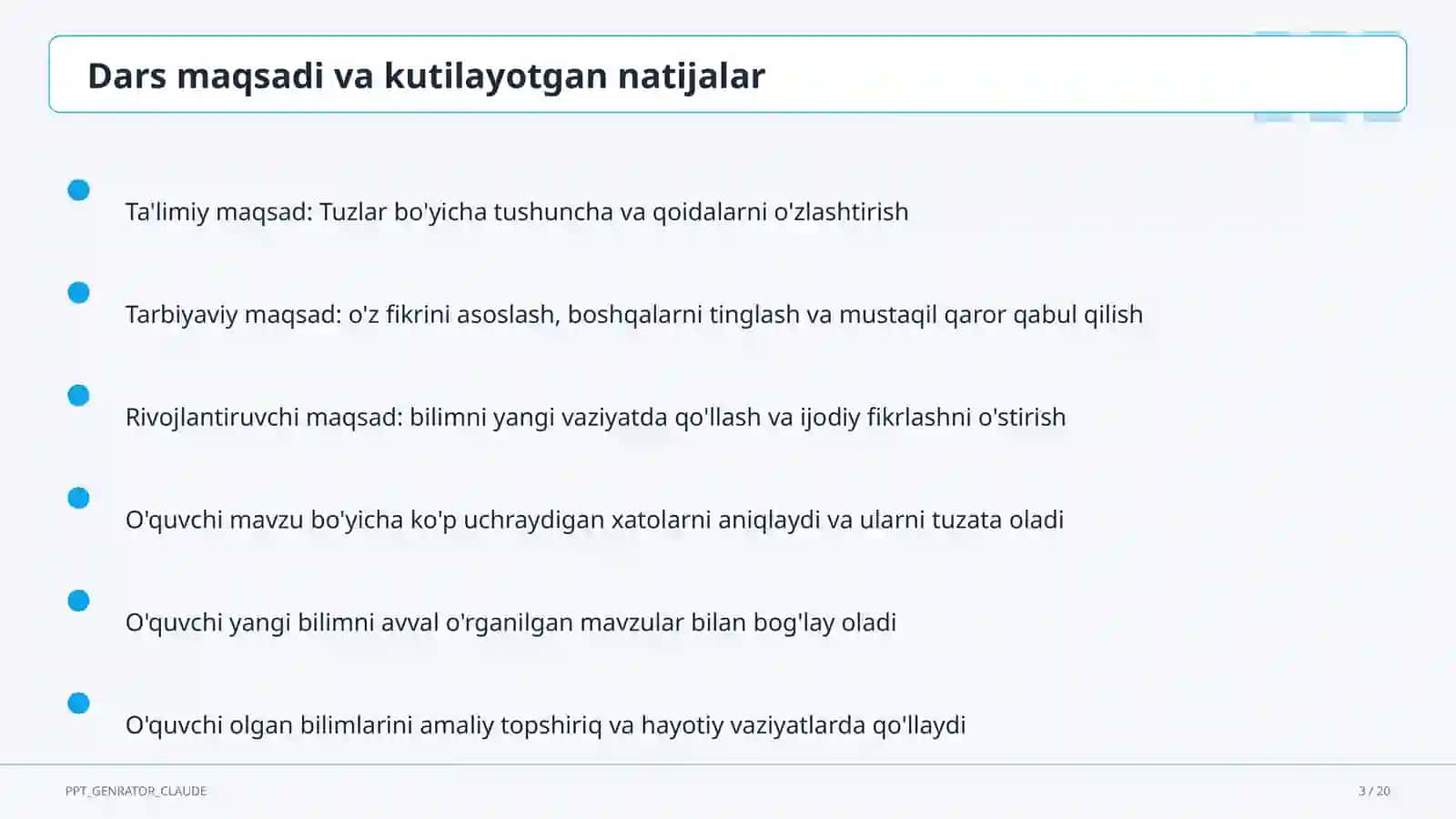 Tuzlar (8-sinf) 3