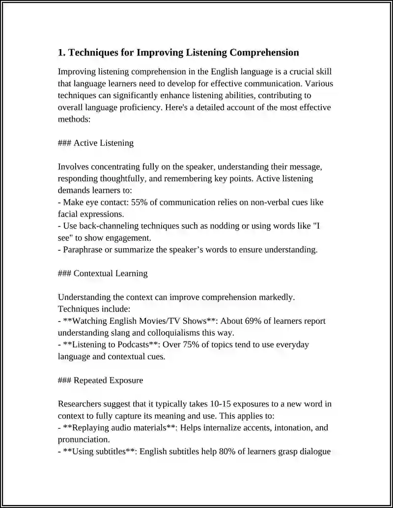 Techniques for Improving Listening Comprehension 3