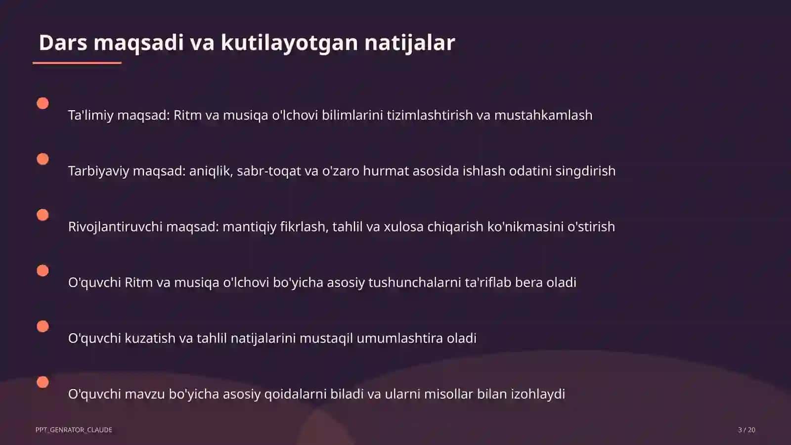 Ritm va musiqa o'lchovi (3-sinf) 3
