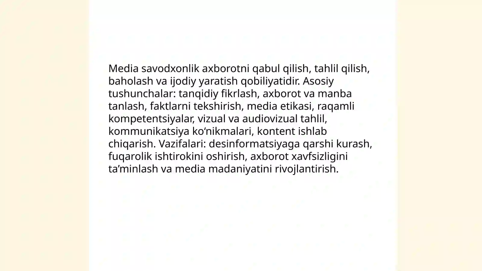 Media savodxonlik 3