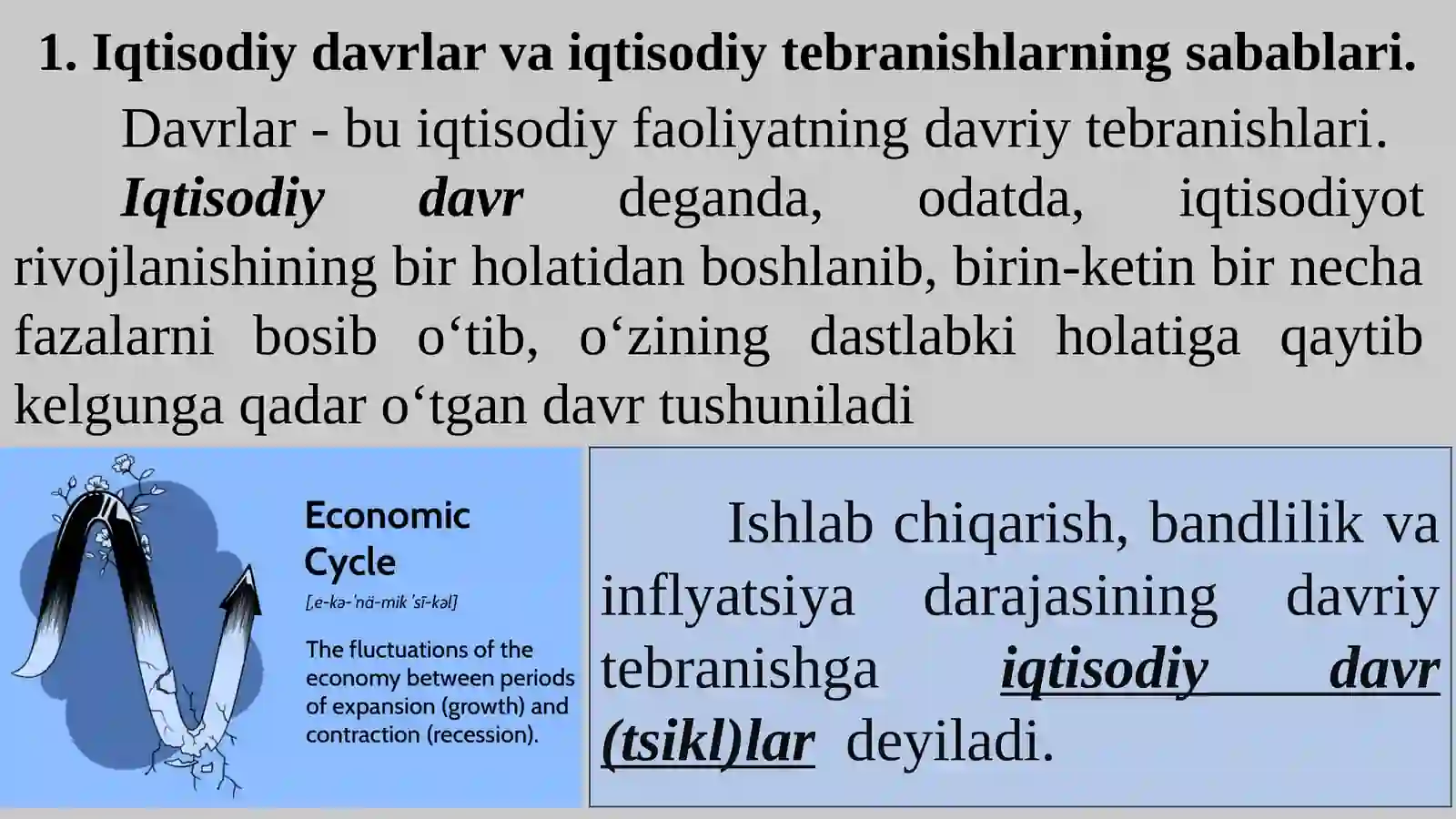 IQTISODIY TEBRANISHLAR. ISHSIZLIK 3
