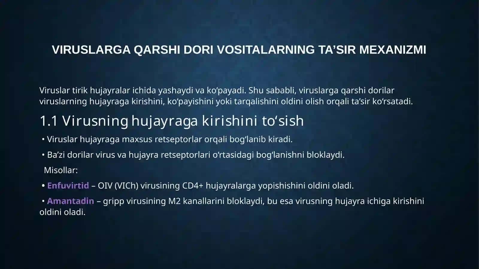 Viruslargavao’smalargaqarshidorivositalarningta’sirmexanizmi 3