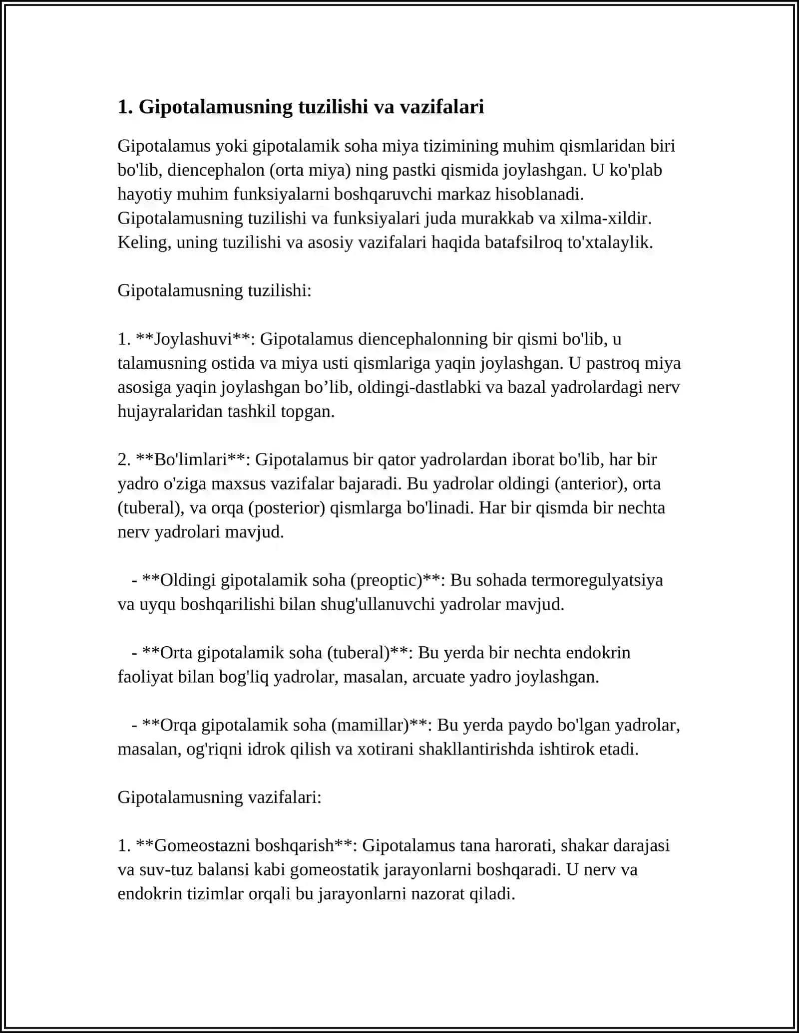 GIPOTALAMUS OZAKLARI VA ULATNING KLINIK AHAMIYATI 3
