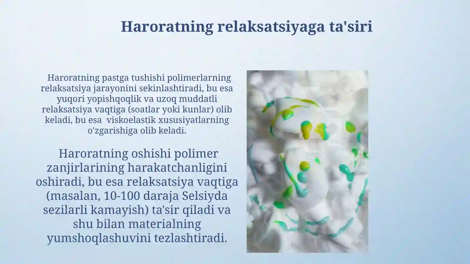 Polimerlarning relakatsiya xossalari 3