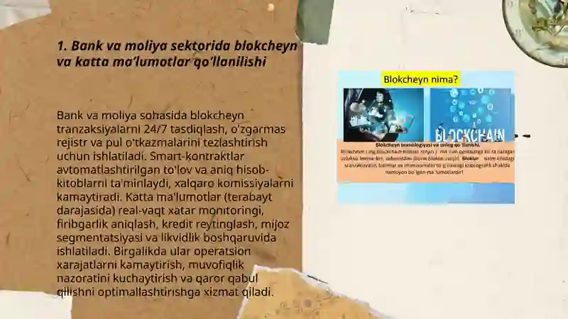 Bank va moliya sektorida blokcheyn va katta ma’lumotlar qo‘llanilishi 3