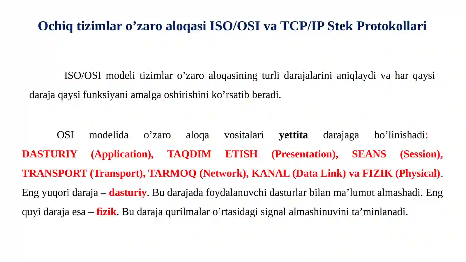 ISO/OSI modeli 3