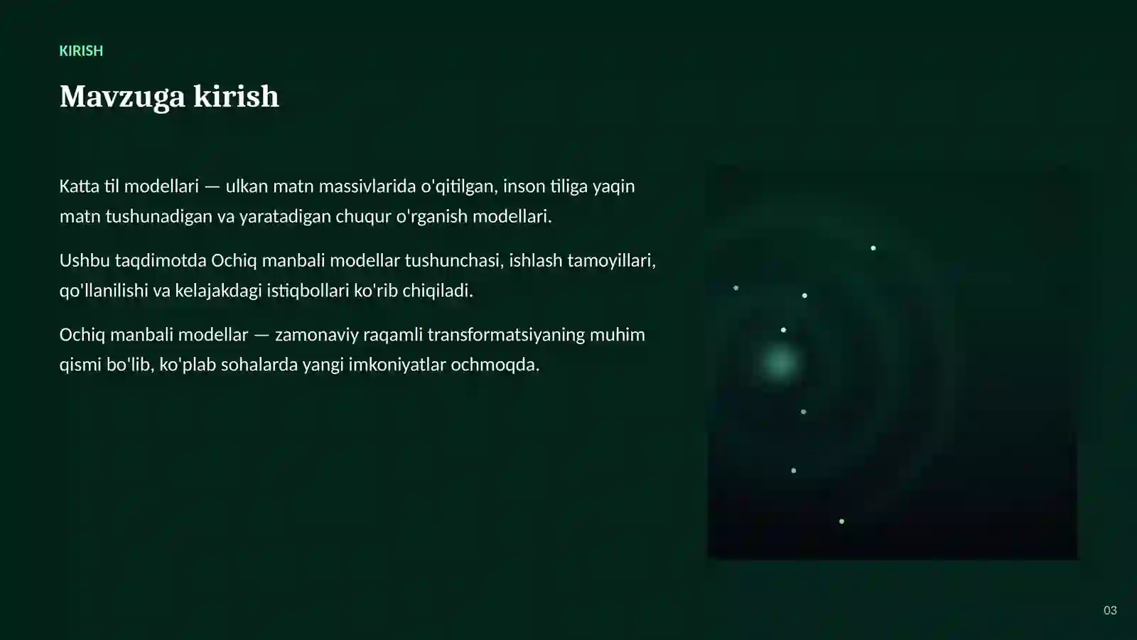 SUN'IY INTELLEKT • KATTA TIL MODELLARI (LLM) 3