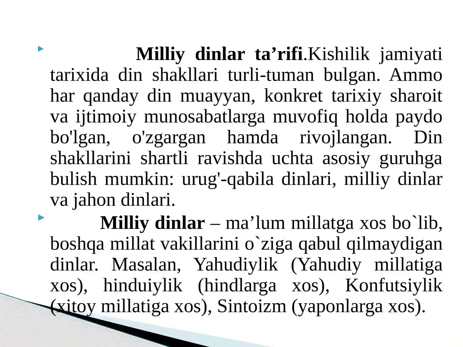 MILLIYDINLAR 3