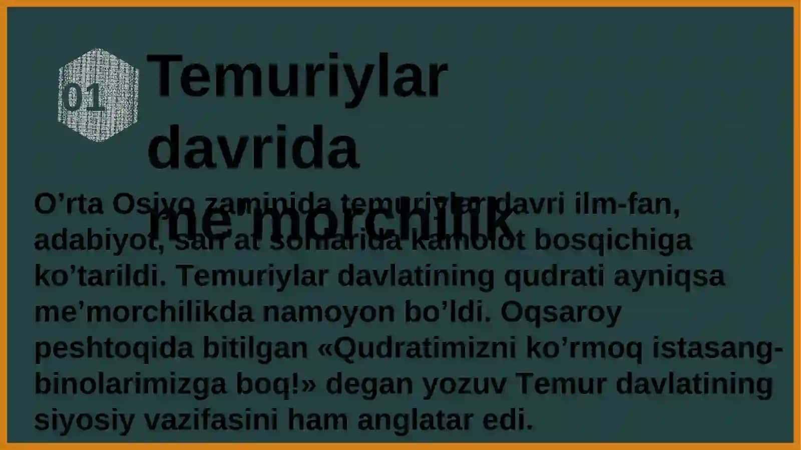Temuriylardavridameʼmorchilikvaxattotlik 3