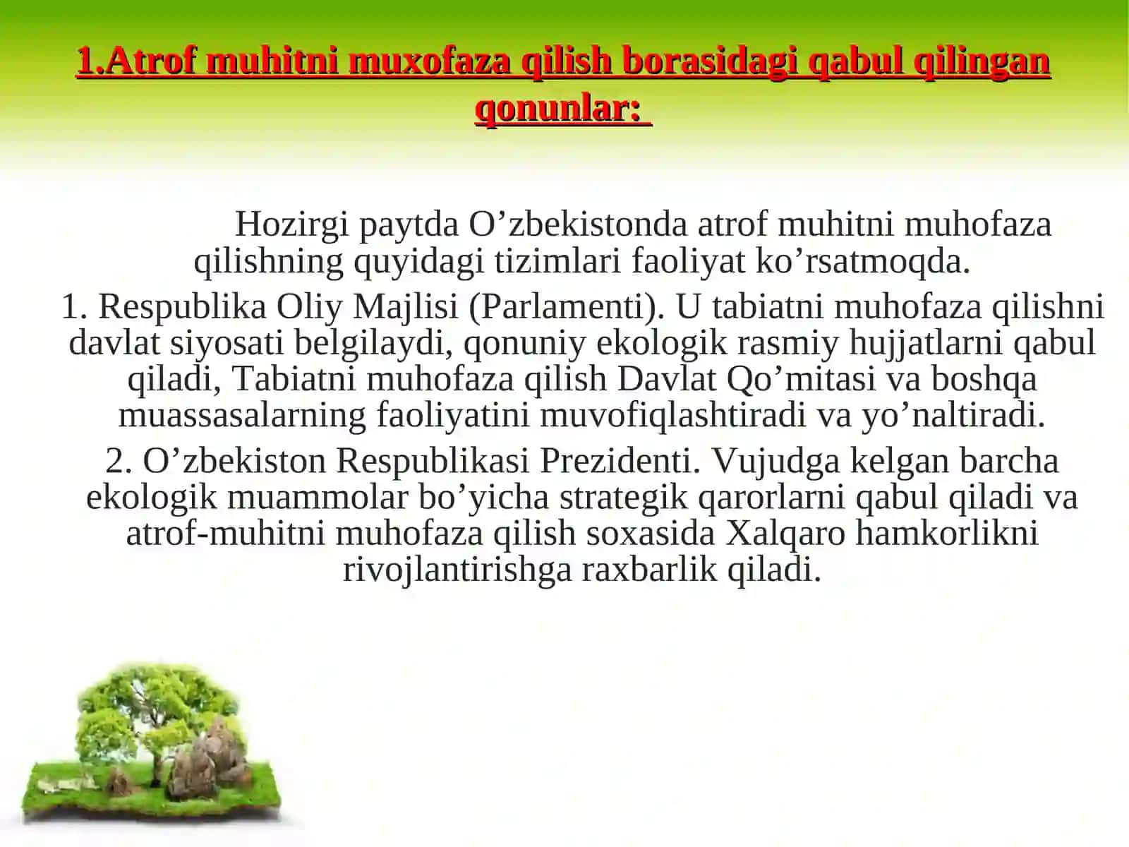 Atrof muhitni muxofaza qilishning huquqiy asoslari 3