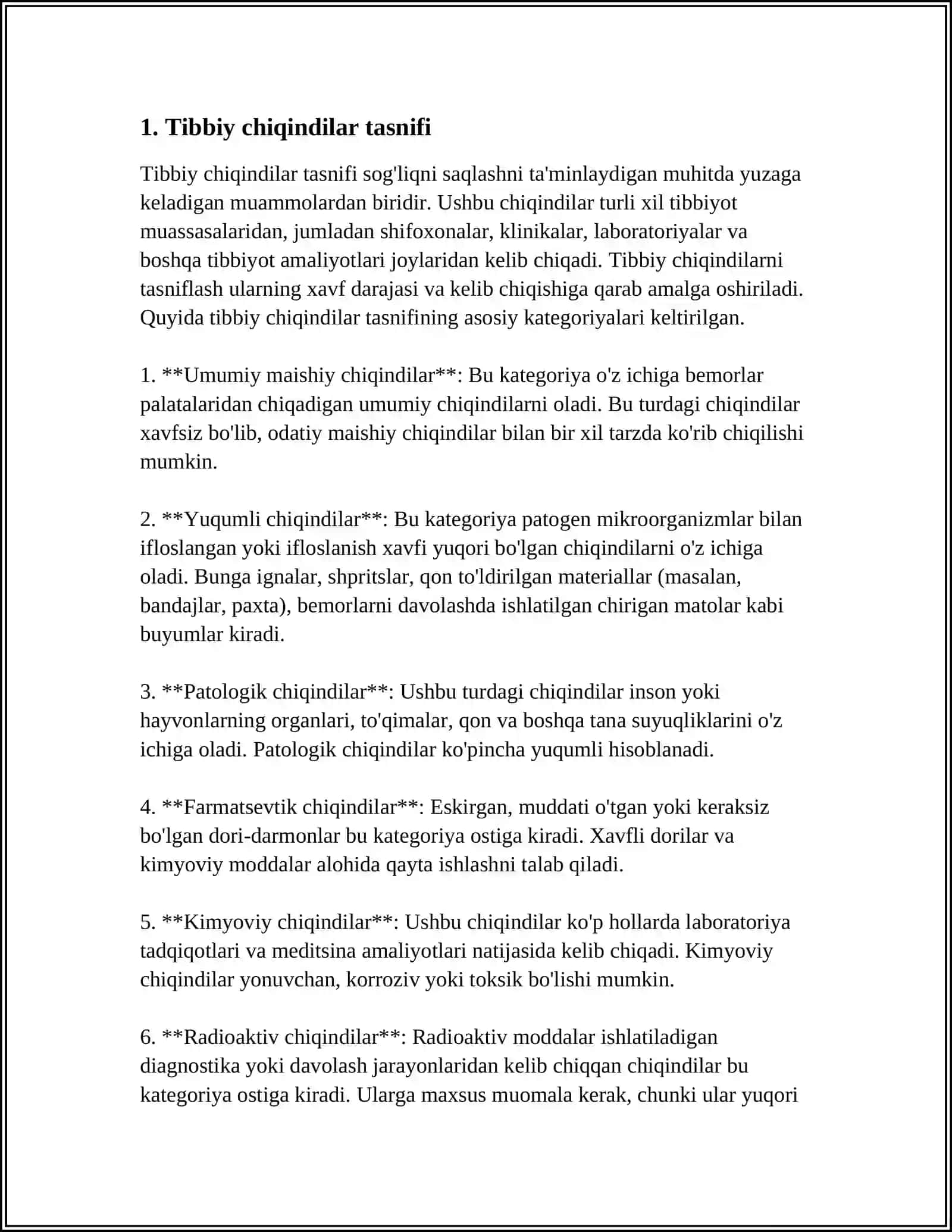 Tibbiy chiqindilarni yig‘ish turarlari 3