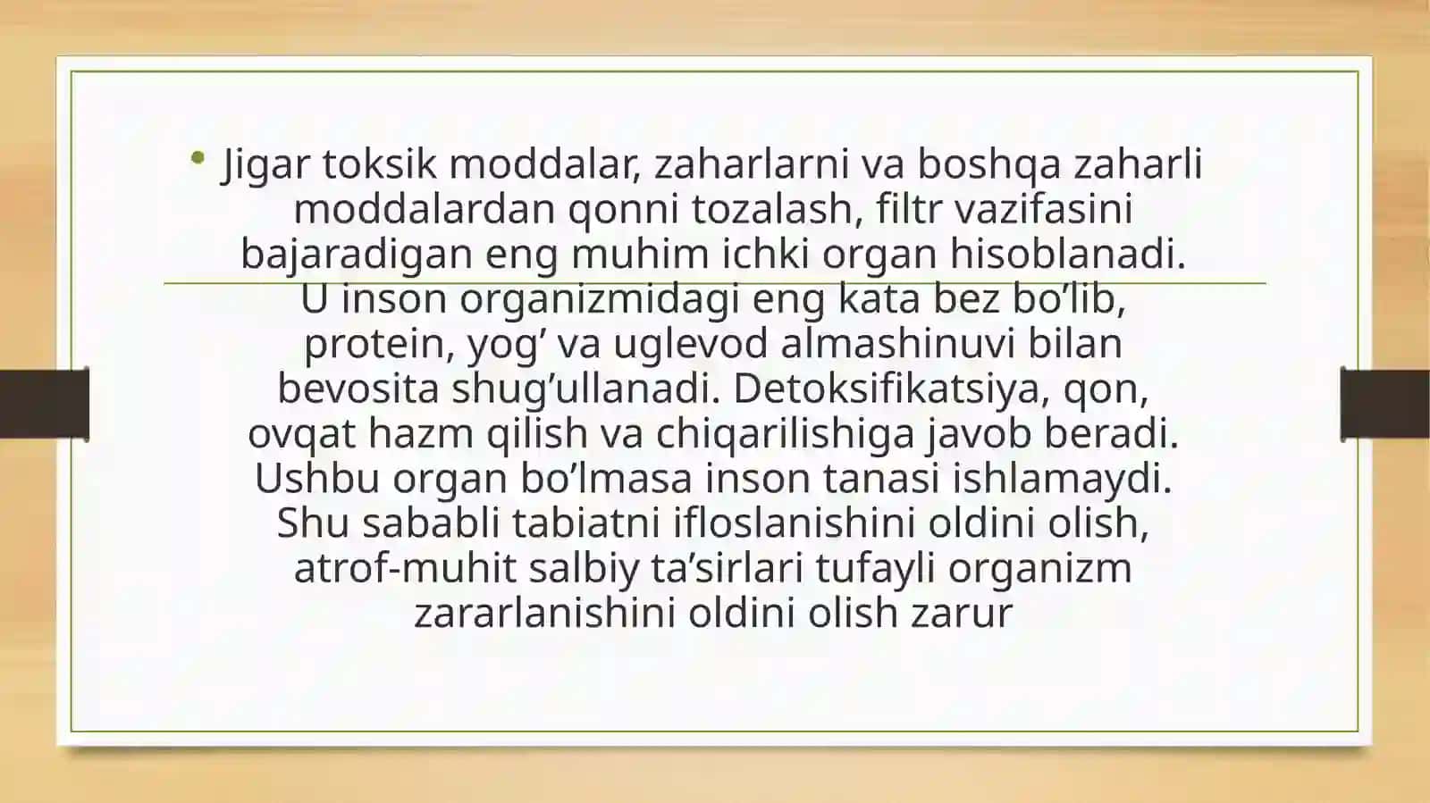 Jigarning hazm jarayonidagi roli. 3