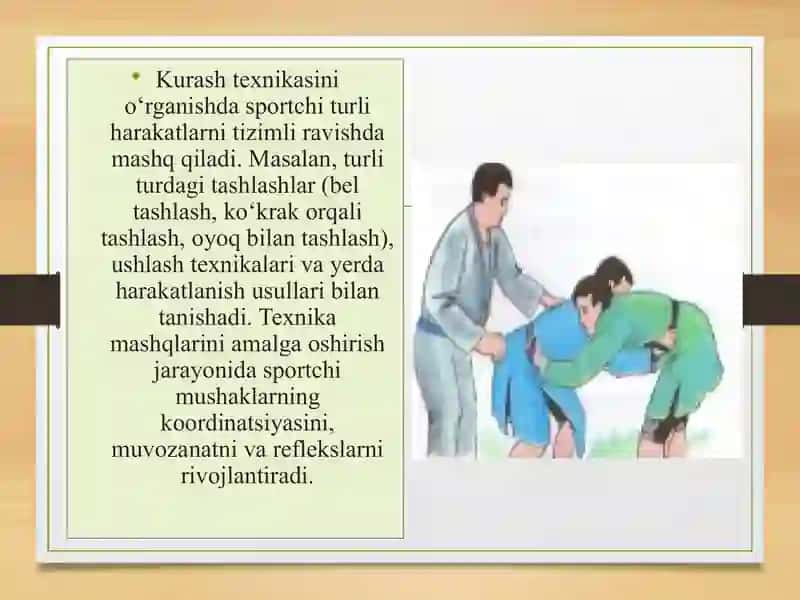 Kurashda amaliy usullarni o‘rgatish texniki va taktikasi 3