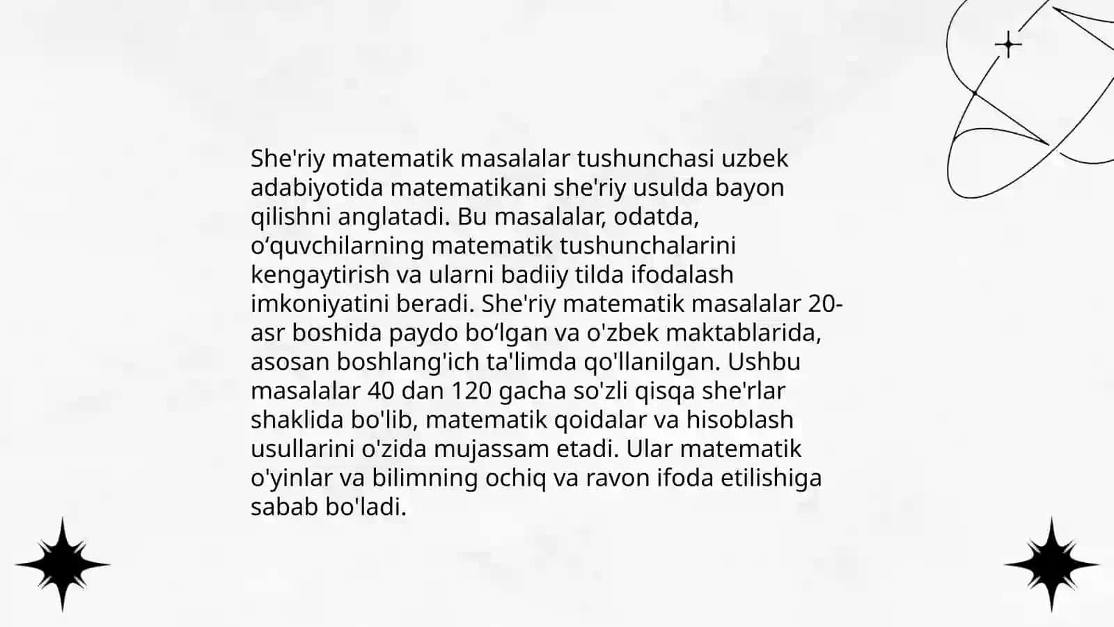 She'riy matematik masalalar va matematik boshqotirmalar tuzish 3-sinf misolida 3