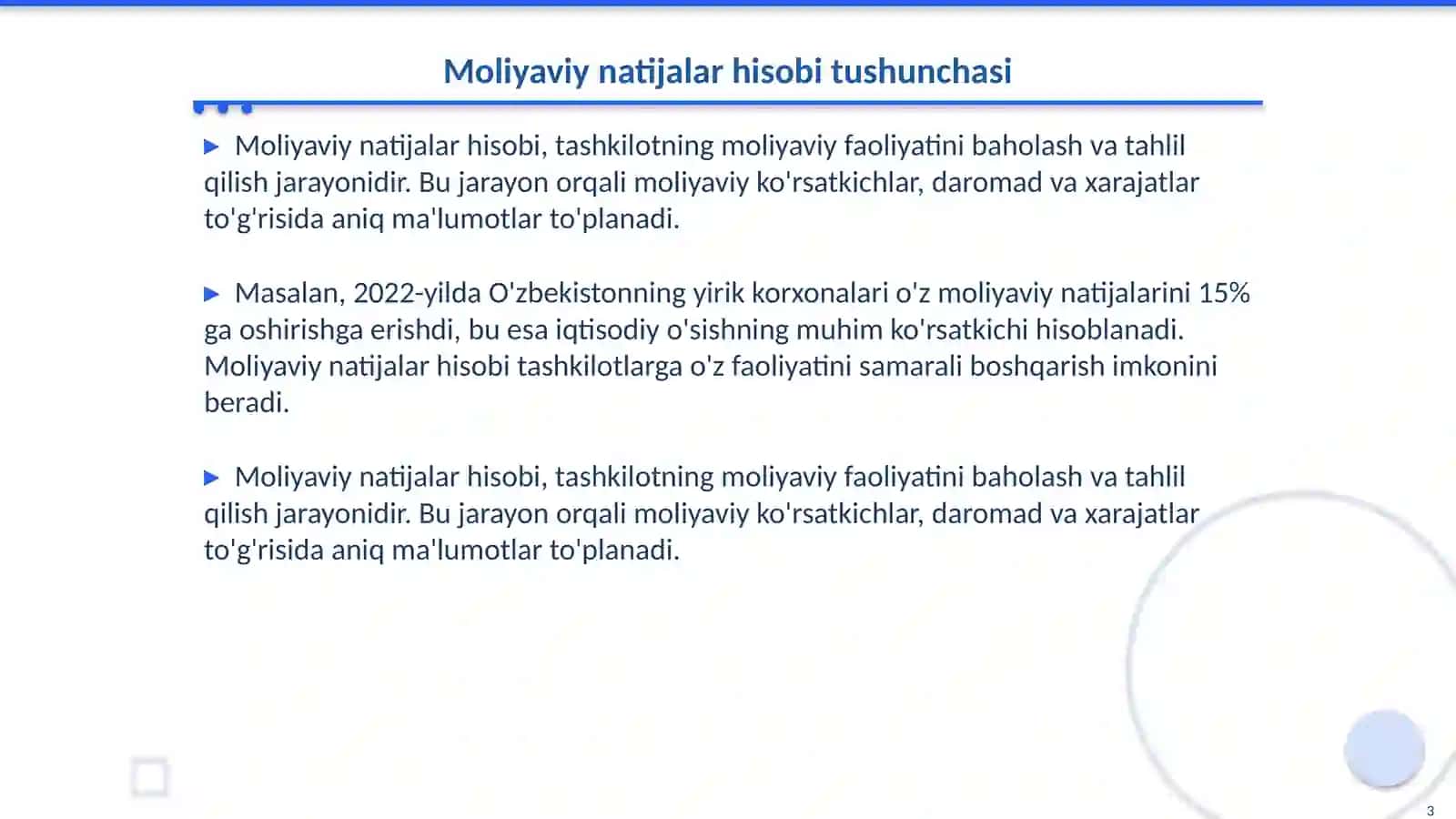 Moliyaviy natijalar hisobi 3