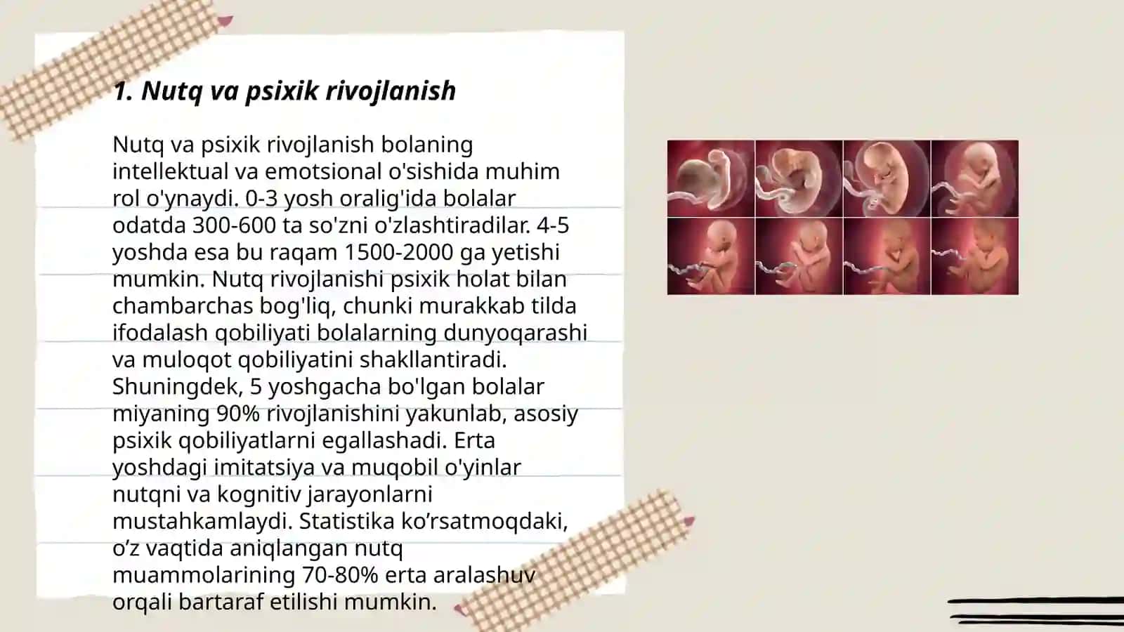 Psixika jarayonlarning vujudga kelishida nutqning ahamiyati Ontogenezda inson psixikasining rivojlanishi 3