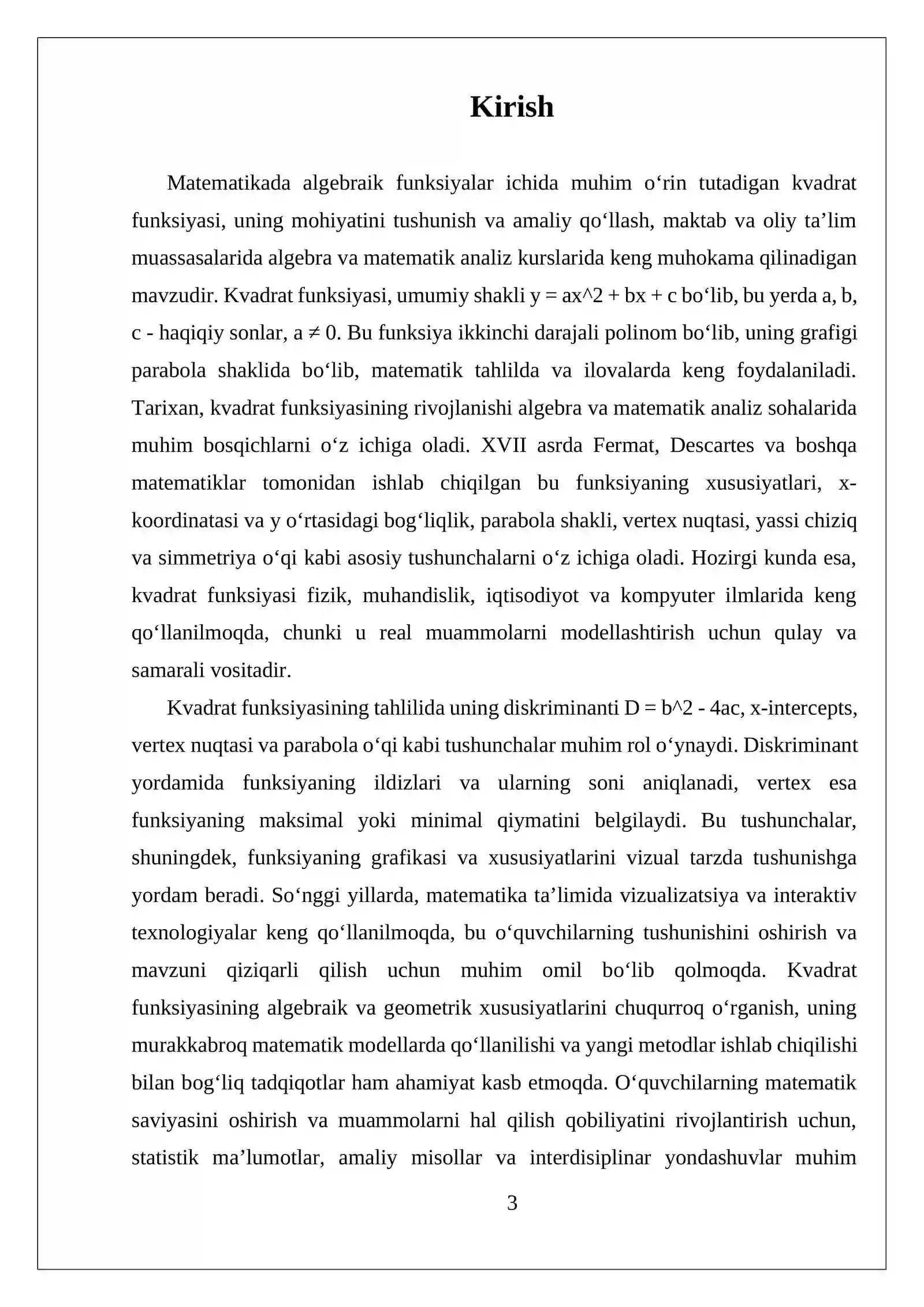 KVADRAT FUNKSIYA 3