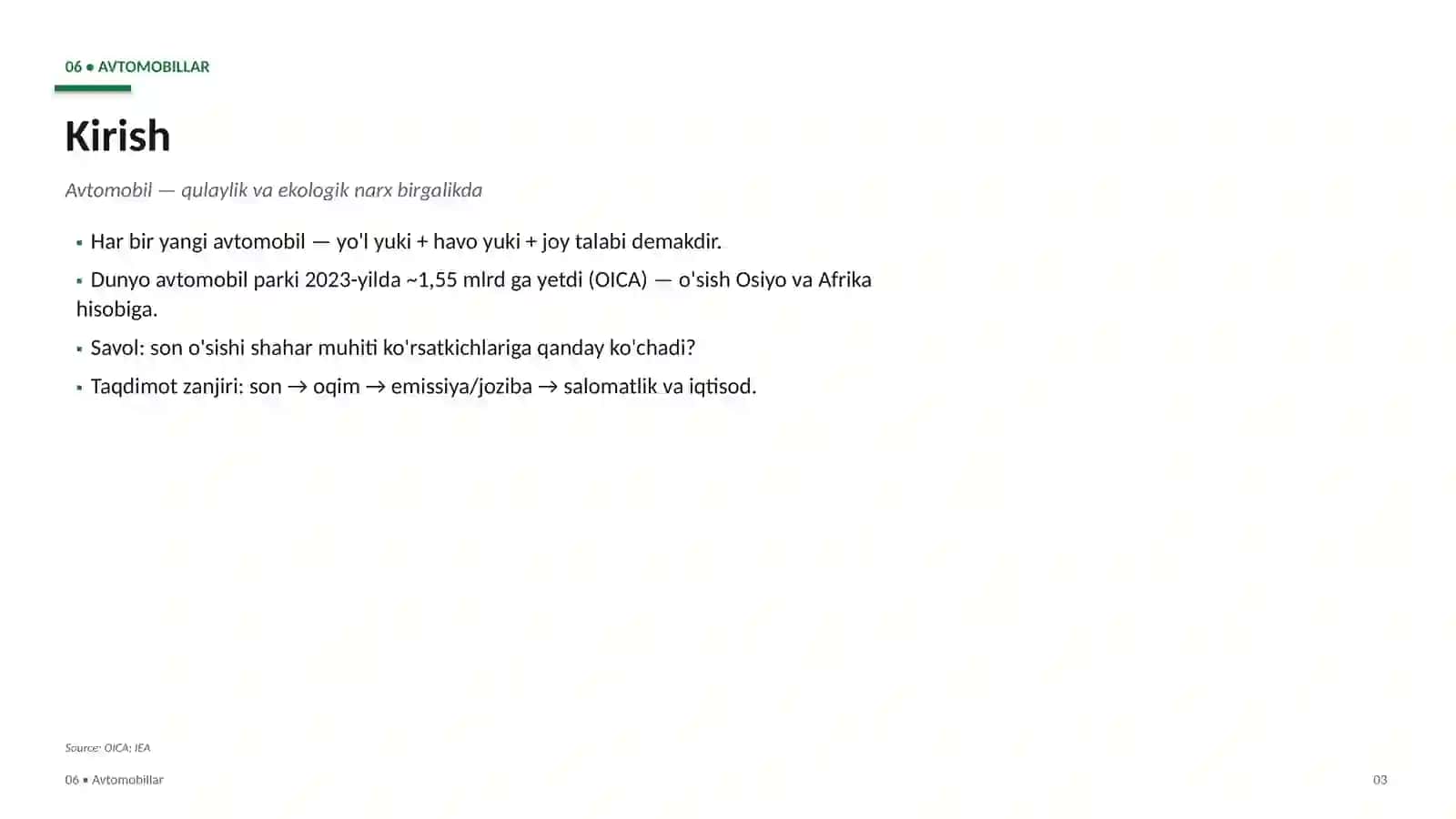 Ekologiya va avtomobillar 3