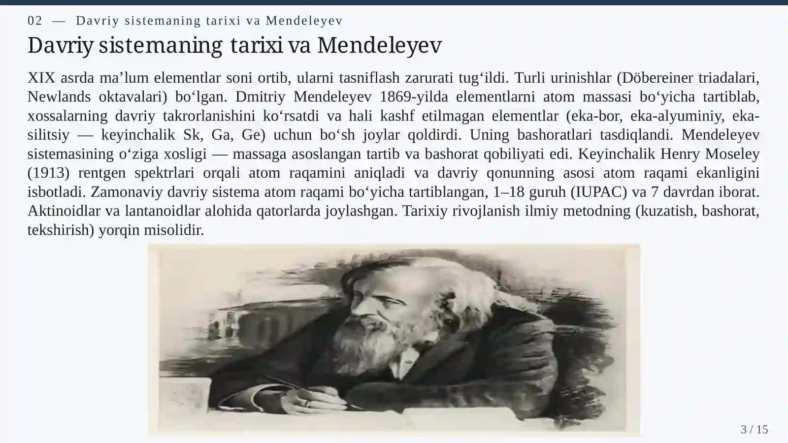 DAVRIY SISTEMA VA KIMYOVIY ELEMENTLARNING DAVRIY XOSSALARI 3